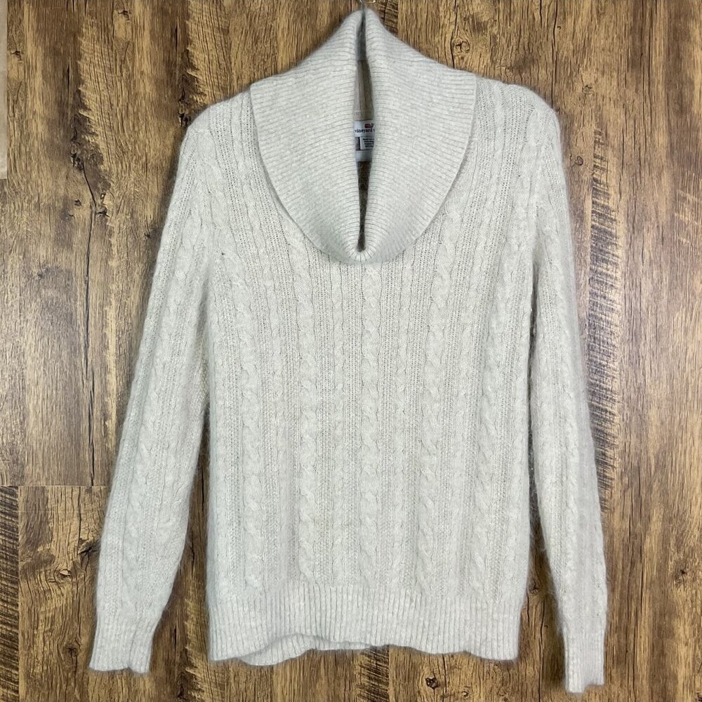 Vineyard Vines Women's Cowl Neck Cable Knit Sweater, XS, Style 2E0315